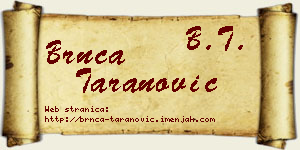 Brnča Taranović vizit kartica